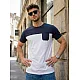 Vīriešu balts/tumši zils T-krekls Billy T-krekls