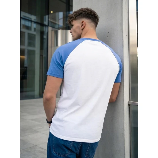 Vīriešu balts/zils krekls Dilan T-krekls