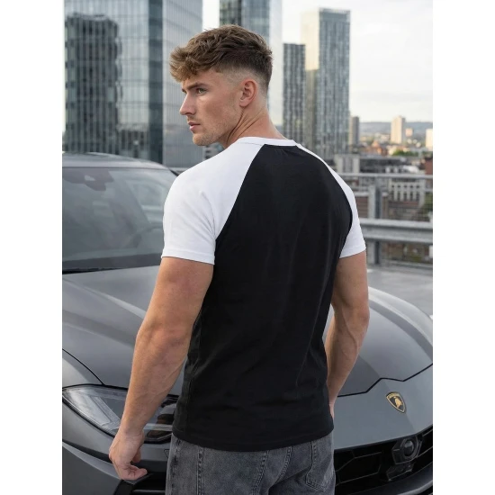 Vīriešu melns/balts Arnol krekls T-krekls