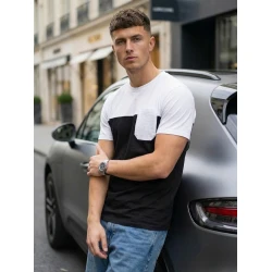 Vīriešu melns/balts T-krekls Billy