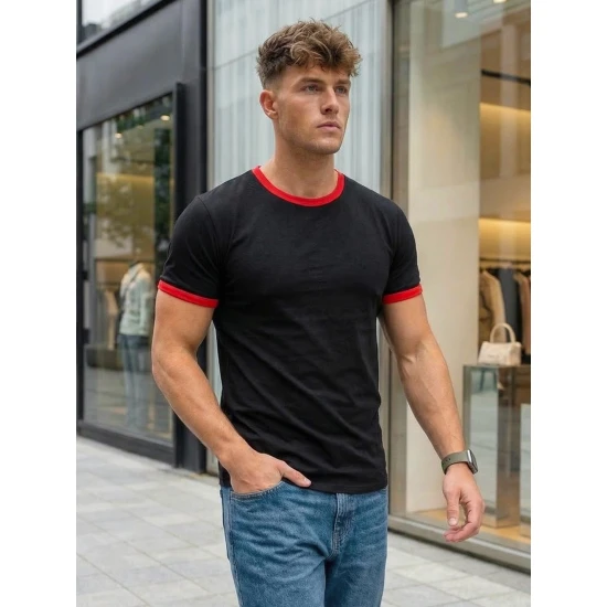 Vīriešu melns T-krekls Manter Vienkrāsains T-krekls