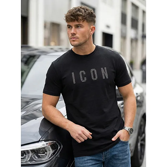 Męski czarny T-shirt Max Koszulka z napisami