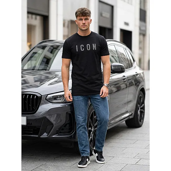 Męski czarny T-shirt Max Koszulka z napisami