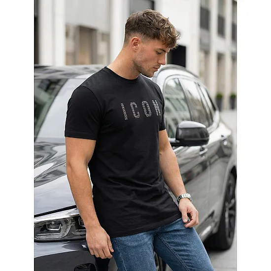 Męski czarny T-shirt Max Koszulka z napisami