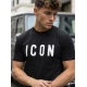 Vīriešu melns T-krekls Icon T-krekls ar saukļiem