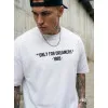 Vīriešu balts oversize t-krekls Dreamers T-krekls ar saukļiem
