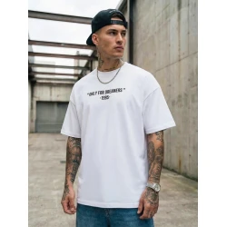 Vīriešu balts oversize t-krekls Dreamers