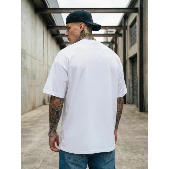 Vīriešu balts oversize t-krekls Dreamers T-krekls ar saukļiem
