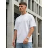 Vīriešu balts oversize krekls Perfect T-krekls ar saukļiem