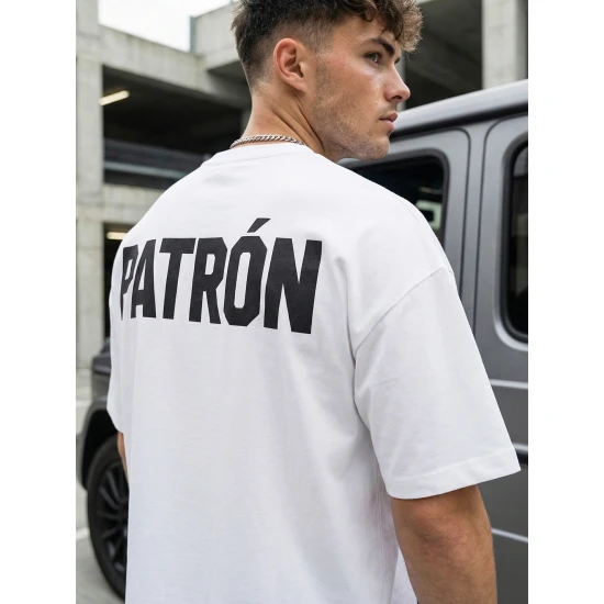 Vīriešu balts krekls Patron T-krekls ar saukļiem