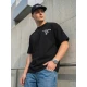 Vīriešu melns oversize t-krekls Jevin T-krekls ar saukļiem