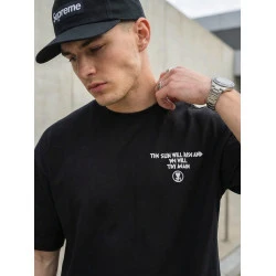 Vīriešu melna oversize krekliņš „Jevin“