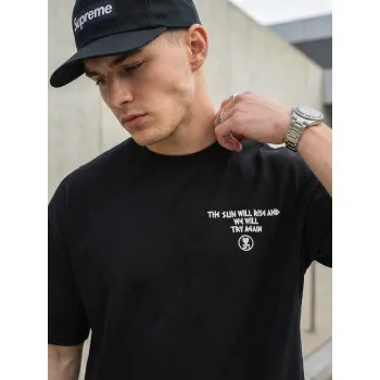 Vīriešu melns oversize krekliņš „Jevin“