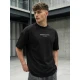 Vīriešu melns oversize t-krekls Fantastic T-krekls ar saukļiem