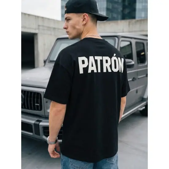 Vīriešu melns krekls Patron T-krekls ar saukļiem
