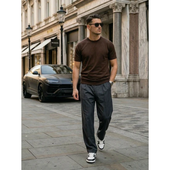 Vīriešu brūni T-krekli Summer