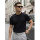 Vīriešu melni T-krekli Comfort Vienkrāsains T-krekls