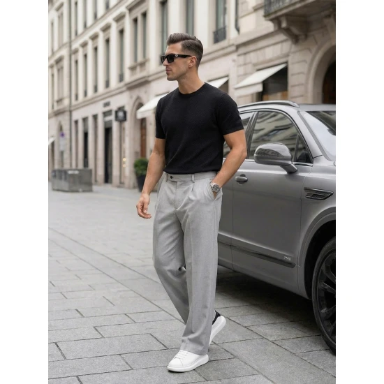 Vīriešu melni T-krekli Comfort Vienkrāsains T-krekls