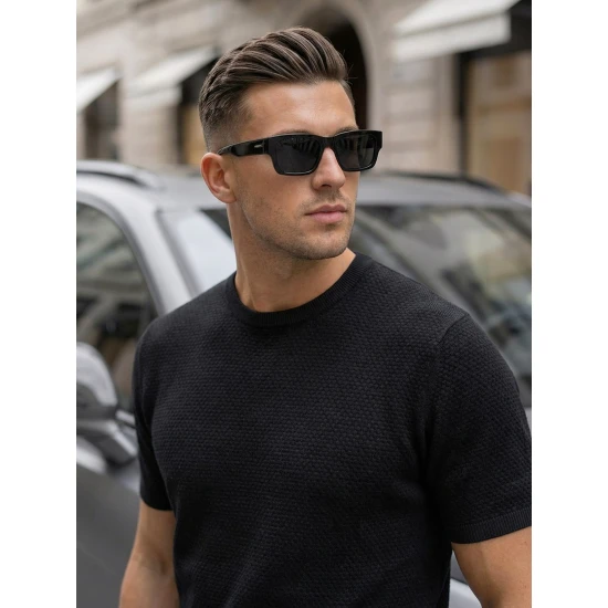 Vīriešu melni T-krekli Comfort Vienkrāsains T-krekls