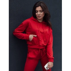 Sieviešu sarkans džemperis ar kapuci Trend