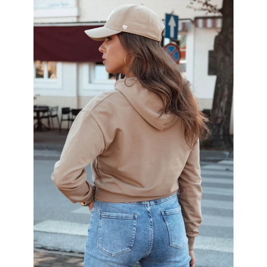 Sieviešu brūns džemperis ar kapuci Trend