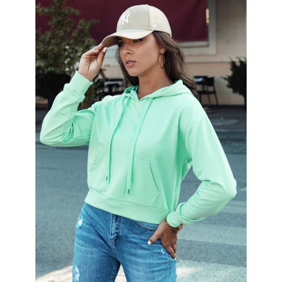 Sieviešu piparmētru džemperis ar kapuci Trend