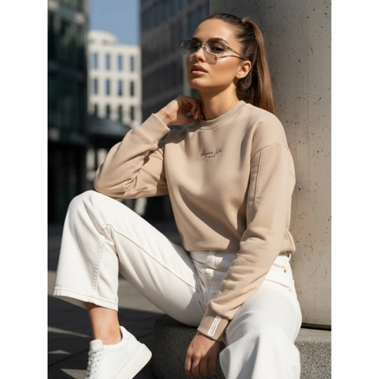 Sieviešu brūns džemperis Diva Džemperi bez kapuciņiem