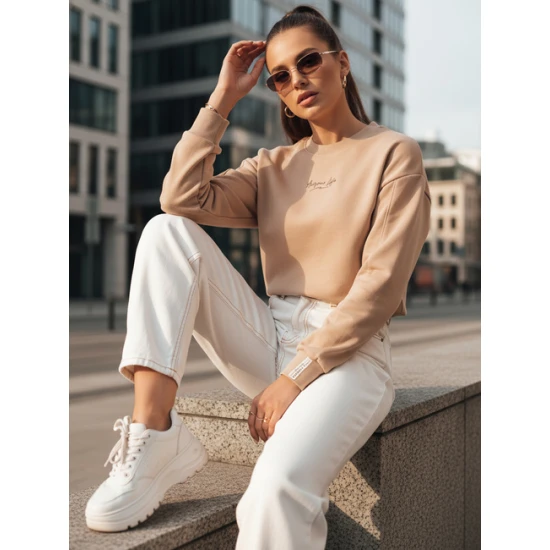 Sieviešu brūns džemperis Diva Džemperi bez kapuciņiem