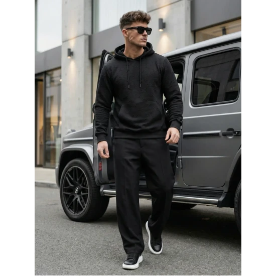 Džemperis ar kapuci melns Ifer JS/3B566