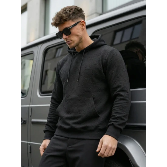 Džemperis ar kapuci melns Ifer JS/3B566