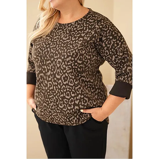 Sieviešu brūna blūze „Leopard“