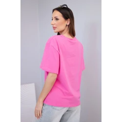 Sieviešu rozā T-krekls ar īsām piedurknēm Elin