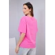 Sieviešu rozā T-krekls ar īsām piedurknēm Elin Sieviešu vienkrāsains T-krekls