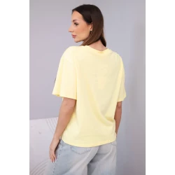 Sieviešu dzeltens T-krekls ar īsām piedurknēm Elin