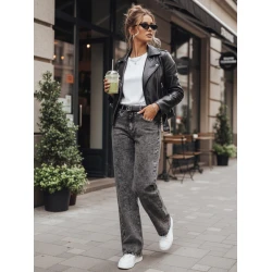 Sieviešu platās melnās džinsu bikses Adel