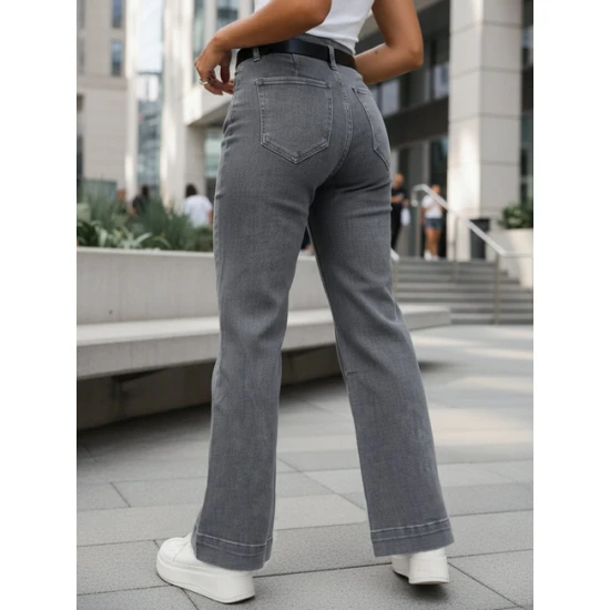 Sieviešu pelēkie džinsi Ema Džinsi un džogeri