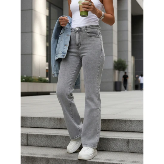 Sieviešu pelēkie džinsi Lili Džinsi un džogeri