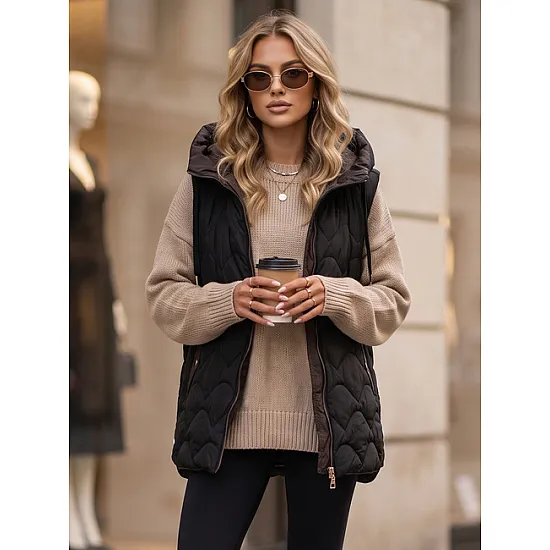 Sieviešu melna izšūta jakete „Fashion“