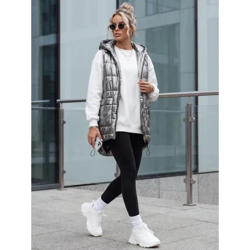 Sieviešu pelēka spīdīga veste Jess Sieviešu vestes