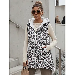 Sieviešu balta veste ar leoparda rakstu Elmera