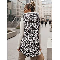 Sieviešu balta veste ar leoparda rakstu Elmera