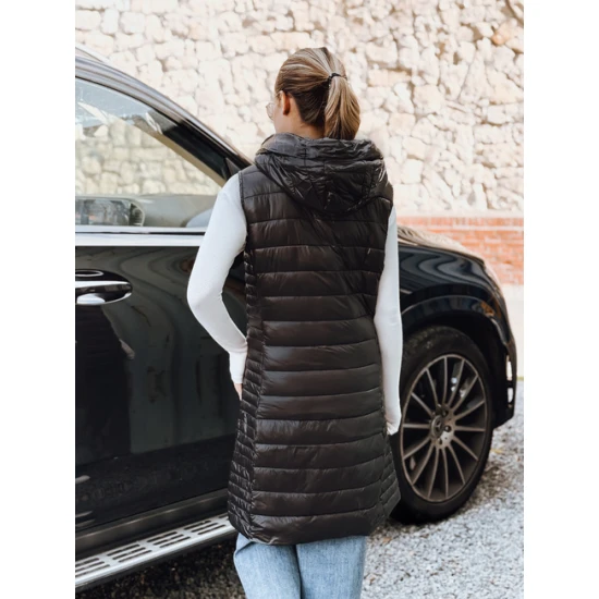 Sieviešu melna jaka ar kapuci Silts