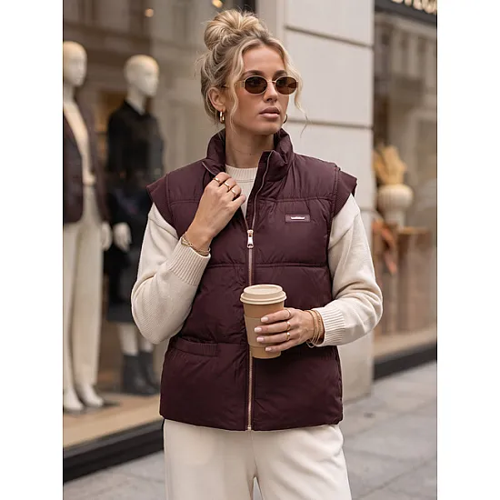 Sieviešu bordo krāsas veste „Panel“