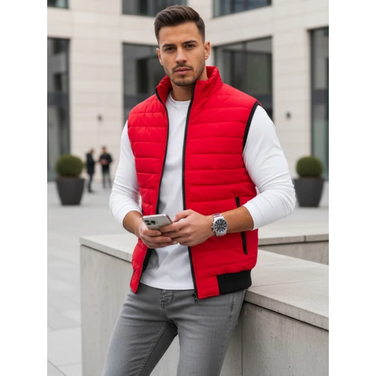 Vīriešu sarkana stepēta veste Lider Vestes