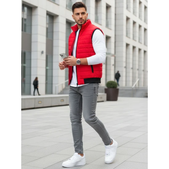 Vīriešu sarkana stepēta veste Lider Vestes