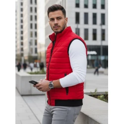 Vīriešu sarkana stepēta veste Lider