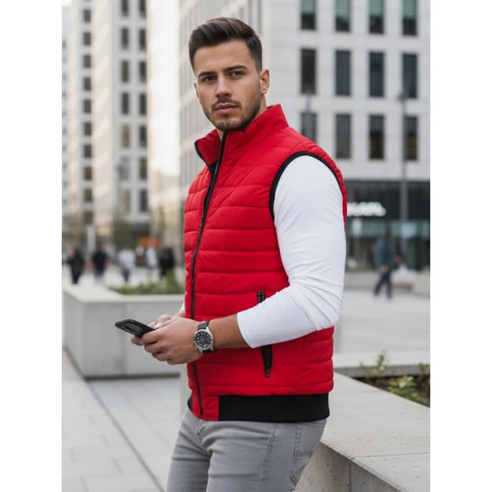 Vīriešu sarkana stepēta veste Lider Vestes