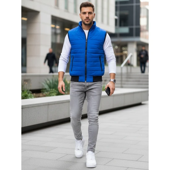 Vīriešu zila stepēta veste Lider Vestes