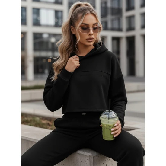 Sieviešu melns treniņtērps Bistan Sieviešu uzvalki