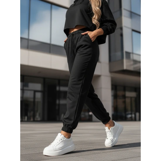 Sieviešu melns treniņtērps Bistan Sieviešu uzvalki